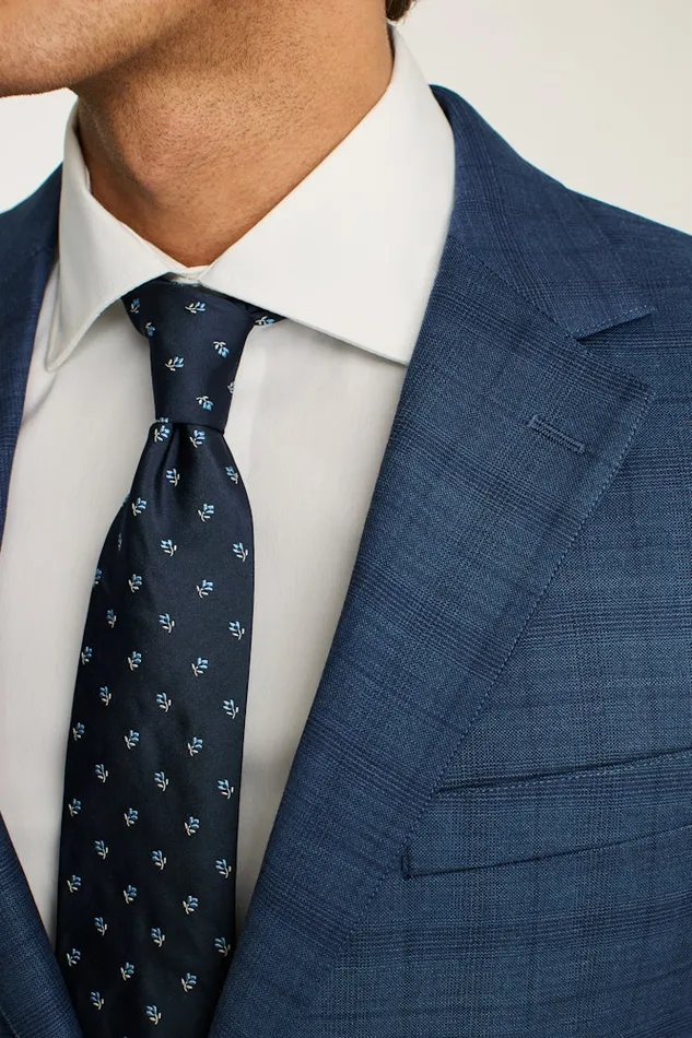 Men Bonobos Blazers and Sport Coats Jetsetter Stretch Wool Suit Jacket Mid Blue Glen Plaid