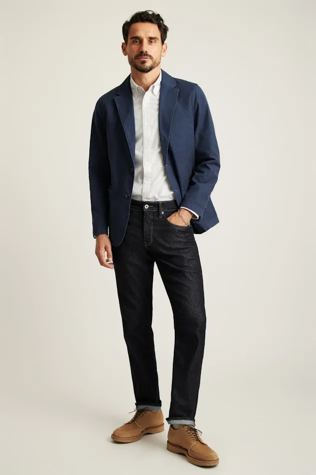 Men Bonobos Blazers and Sport Coats Jetsetter Washed Cotton Blazer Washed Navy