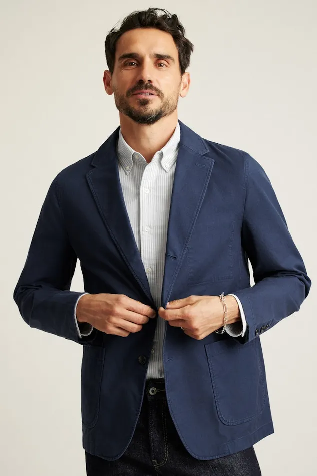 Men Bonobos Blazers and Sport Coats Jetsetter Washed Cotton Blazer Washed Navy