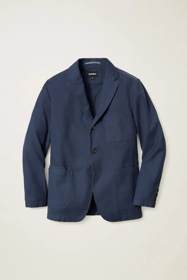 Men Bonobos Blazers and Sport Coats Jetsetter Washed Cotton Blazer Washed Navy