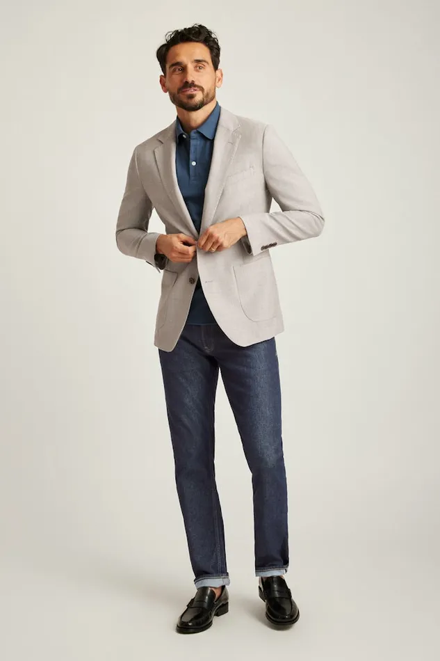 Men Bonobos Blazers and Sport Coats Unconstructed Italian Wool Blazer Light Grey