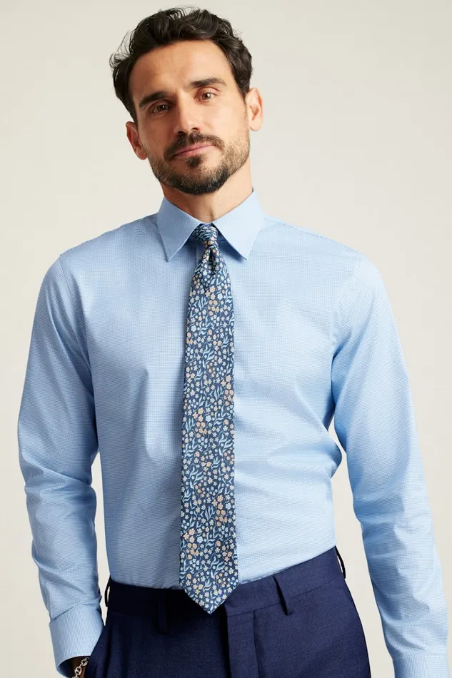 Men Bonobos Business Casual Shirts Easy WrinkleResistant Bonobos Weekday Warrior Dress Shirt Bright Blue Puppytooth