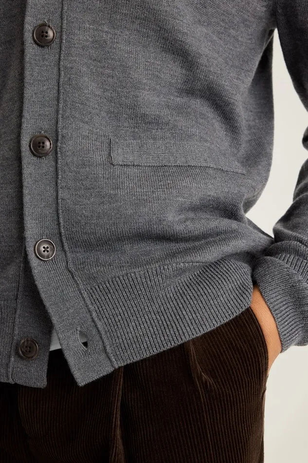 Men Bonobos Cardigan Sweaters Washable Merino Cardigan Charcoal Men Bonobos Cardigan Sweaters Washable Merino Cardigan Charcoal