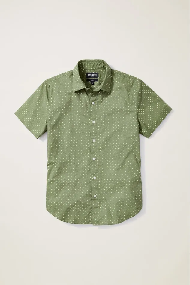Men Bonobos Casual Shirts Button Up Your Style With Bonobos039 Riviera Short Sleeve Shirt Olive Dot