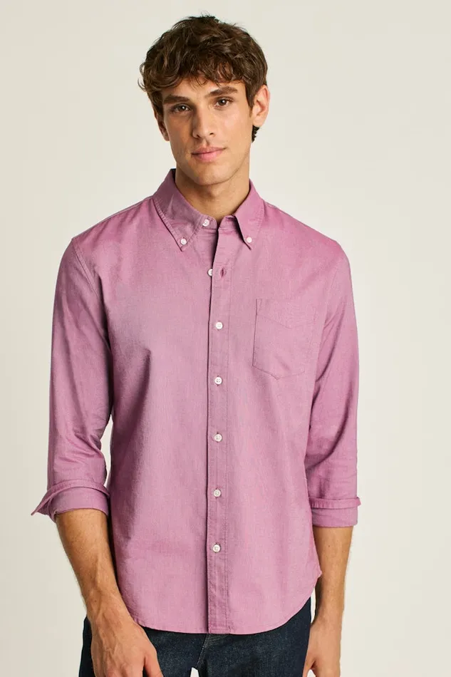 Men Bonobos Casual Shirts Everyday Oxford Shirt Classic Oxford Button Down Berry Oxford