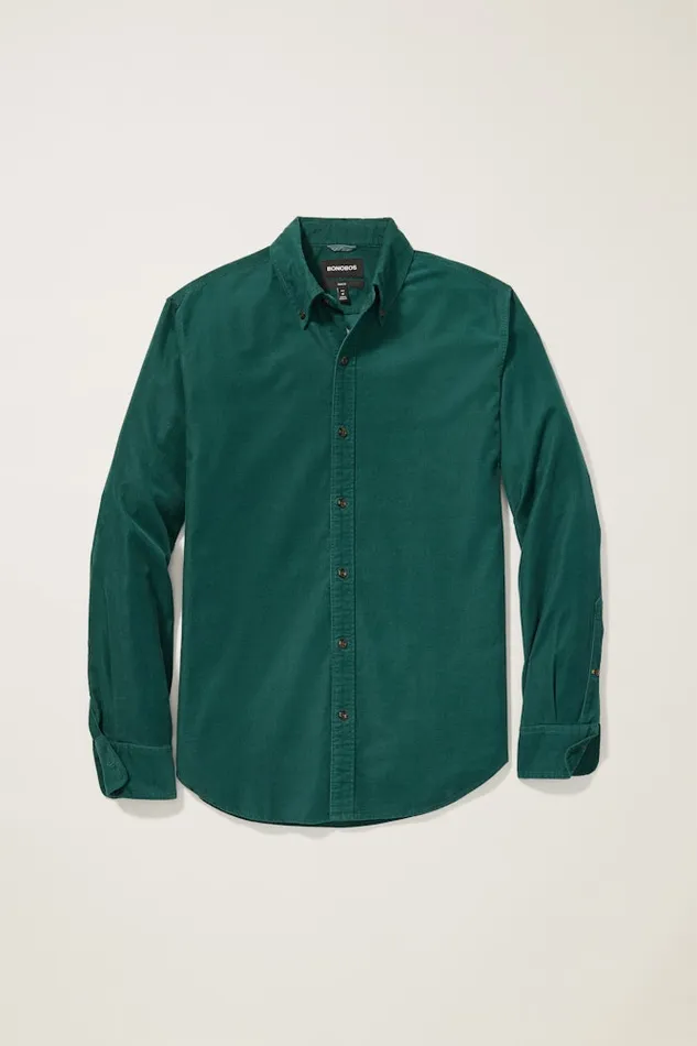 Men Bonobos Casual Shirts The Stretch Cord Shirt Emerald Green Men Bonobos Casual Shirts The Stretch Cord Shirt Emerald Green