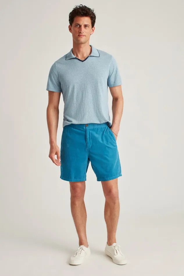 Men Bonobos Casual Shorts Drawstring Club Shorts Blue Micro Cord