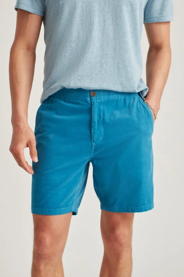 Men Bonobos Casual Shorts Drawstring Club Shorts Blue Micro Cord