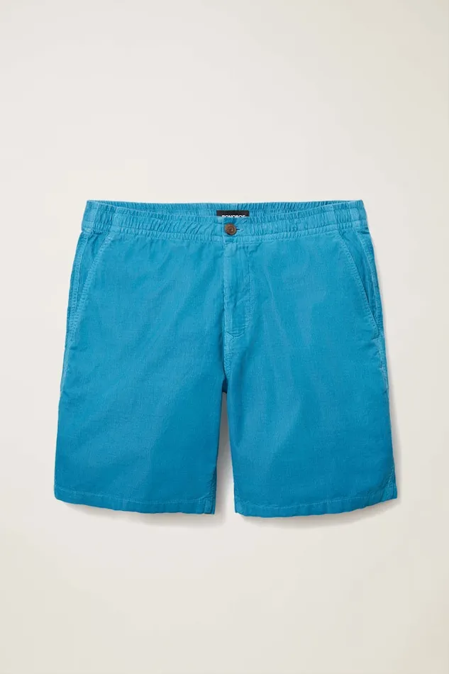 Men Bonobos Casual Shorts Drawstring Club Shorts Blue Micro Cord