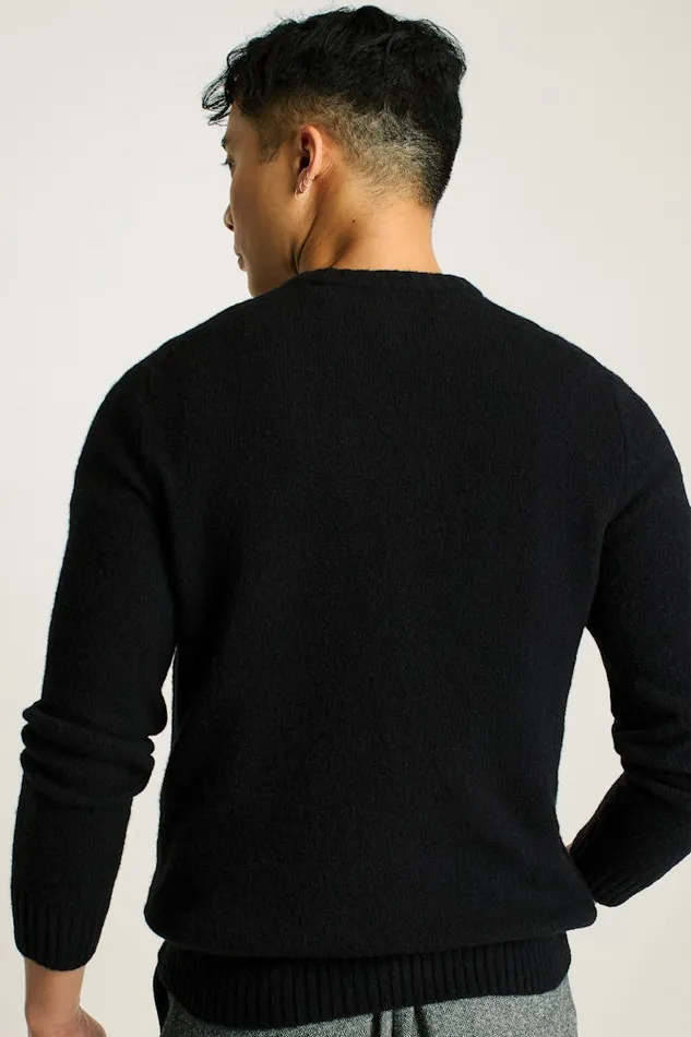 Men Bonobos Crew and VNeck Sweaters Boucle Crew Neck Sweater Black