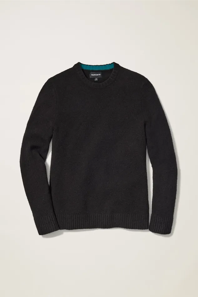 Men Bonobos Crew and VNeck Sweaters Boucle Crew Neck Sweater Black