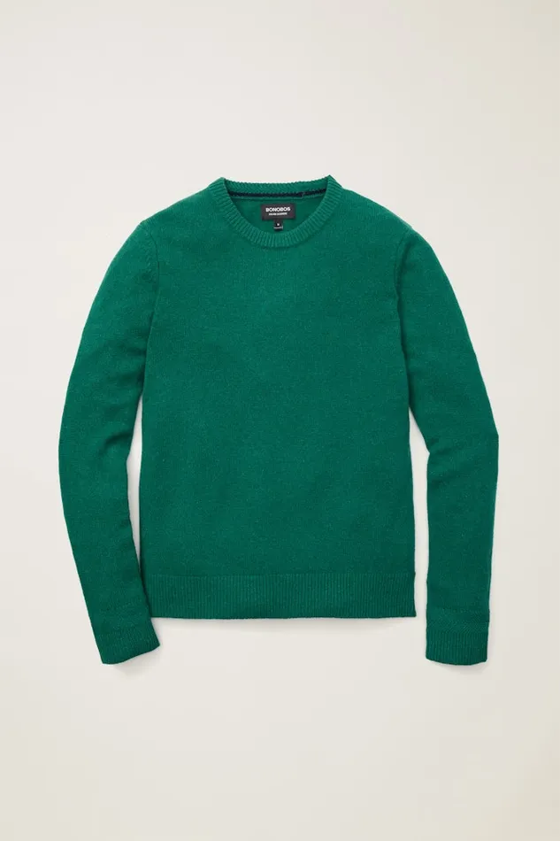 Men Bonobos Crew and VNeck Sweaters Cashmere Sweater 8211 Crew Neck Style Blue Green