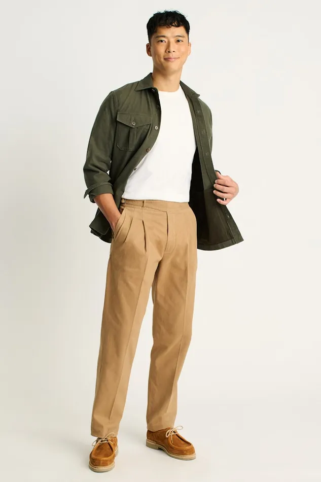Men Bonobos Dress Pants Italian Gurkha Trouser Tiger Tan Cotton
