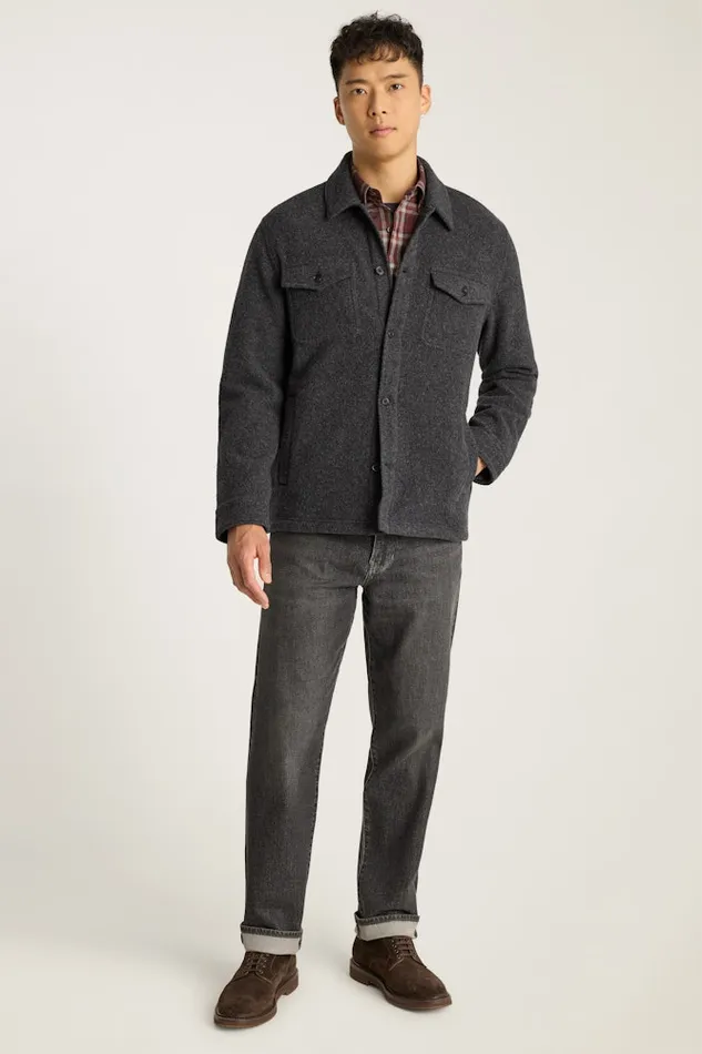 Men Bonobos Flannels and Shirt Jackets Italian Wool Jacket Charcoal