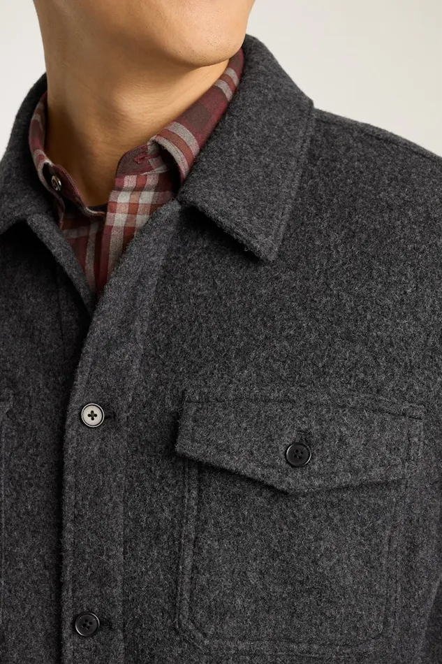 Men Bonobos Flannels and Shirt Jackets Italian Wool Jacket Charcoal