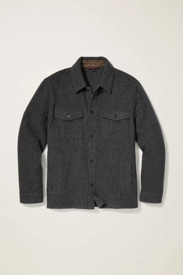 Men Bonobos Flannels and Shirt Jackets Italian Wool Jacket Charcoal