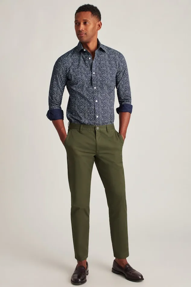 Men Bonobos Formal Dress Shirts Sophisticated and Comfy Bonobos Jetsetter Stretch Dress Shirt Navy Steel Floral