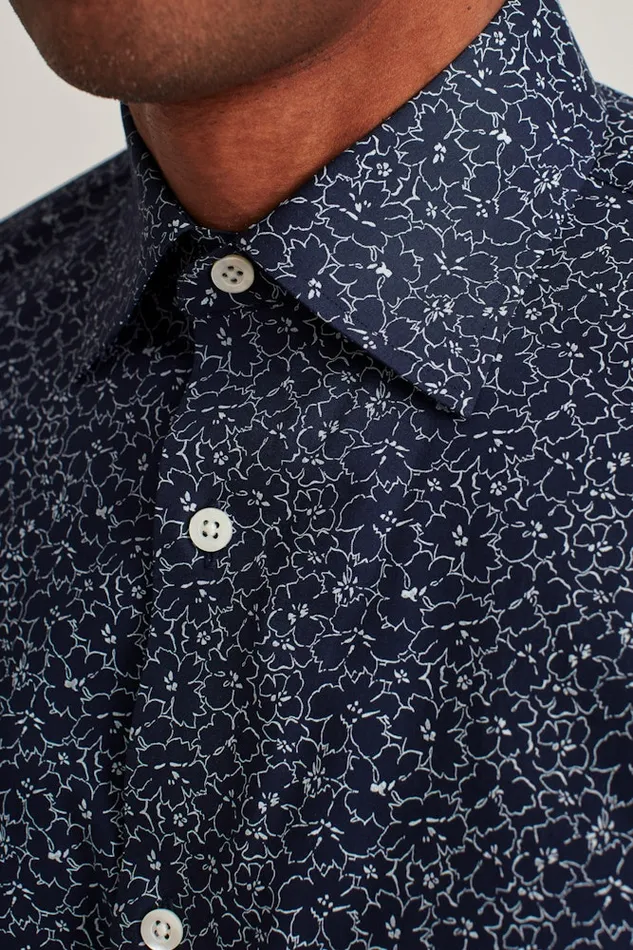 Men Bonobos Formal Dress Shirts Sophisticated and Comfy Bonobos Jetsetter Stretch Dress Shirt Navy Steel Floral