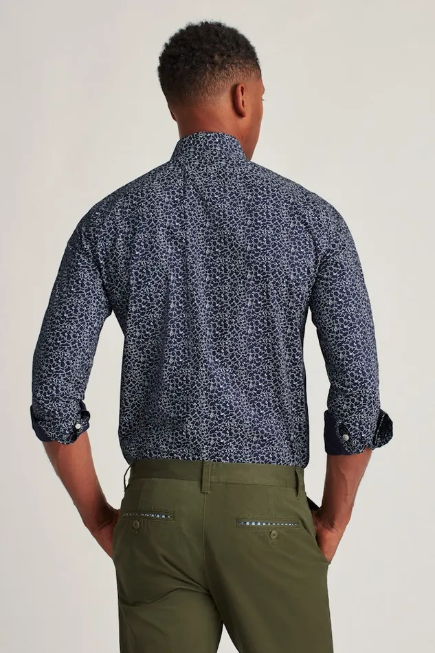 Men Bonobos Formal Dress Shirts Sophisticated and Comfy Bonobos Jetsetter Stretch Dress Shirt Navy Steel Floral