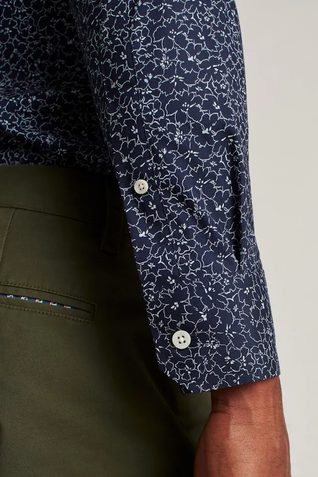 Men Bonobos Formal Dress Shirts Sophisticated and Comfy Bonobos Jetsetter Stretch Dress Shirt Navy Steel Floral