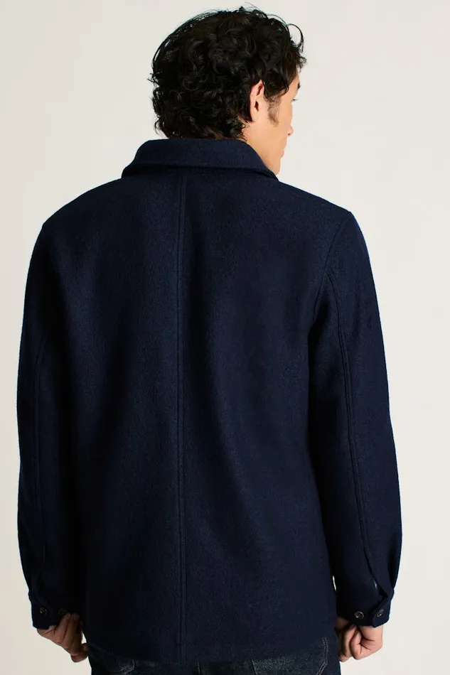 Men Bonobos Jackets and Coats Italian Brushed Wool Chore Jacket Navy Blue Men Bonobos Jackets and Coats Italian Brushed Wool Chore Jacket Navy Blue