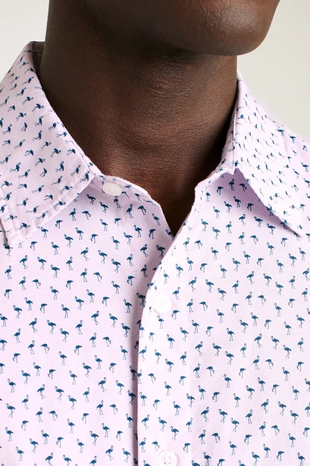 Men Bonobos Short Sleeve Shirts Button Up Your Style With Bonobos039 Riviera Short Sleeve Shirt Purple Micro Flamingo
