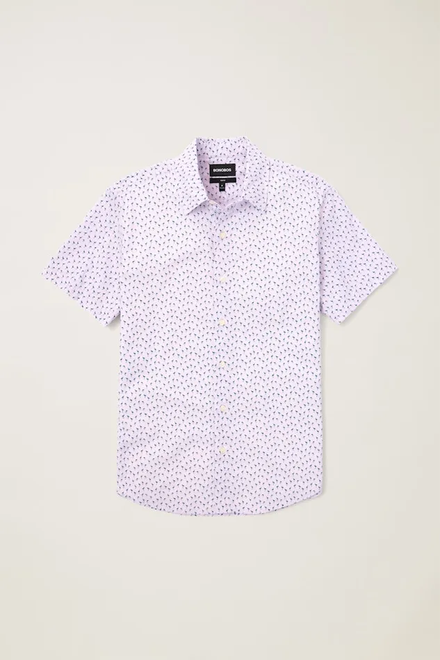 Men Bonobos Short Sleeve Shirts Button Up Your Style With Bonobos039 Riviera Short Sleeve Shirt Purple Micro Flamingo