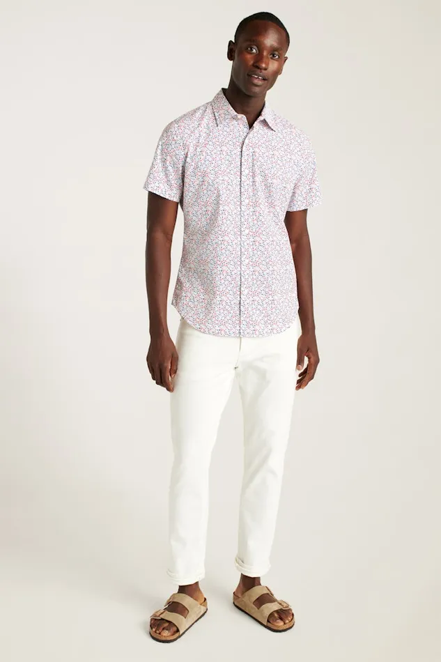 Men Bonobos Short Sleeve Shirts Button Up Your Style With Bonobos039 Riviera Short Sleeve Shirt White Peyton Floral