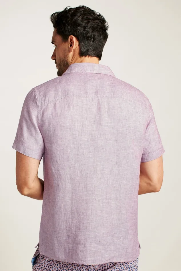 Men Bonobos Short Sleeve Shirts Linen Riviera Cabana Shirt For Men Sangria Linen