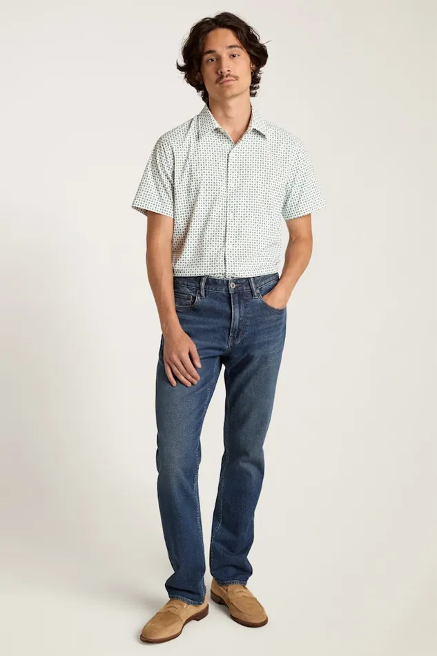 Men Bonobos Short Sleeve Shirts Tech Short Sleeve Shirt White Clocks