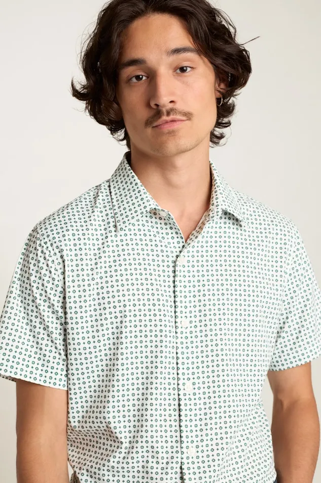 Men Bonobos Short Sleeve Shirts Tech Short Sleeve Shirt White Clocks Men Bonobos Short Sleeve Shirts Tech Short Sleeve Shirt White Clocks