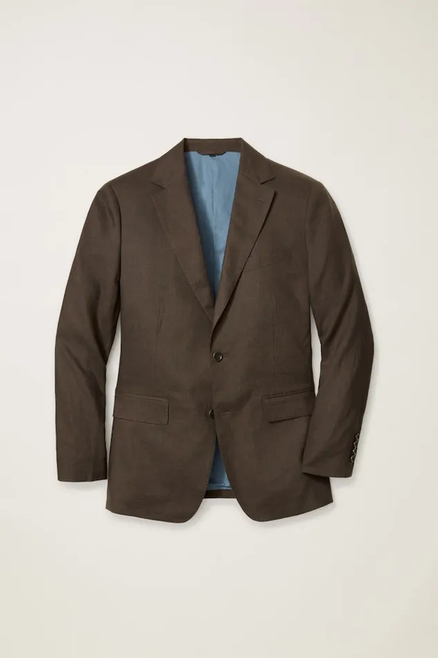 Men Bonobos Suits Jetsetter Italian Linen Suit Dark Brown