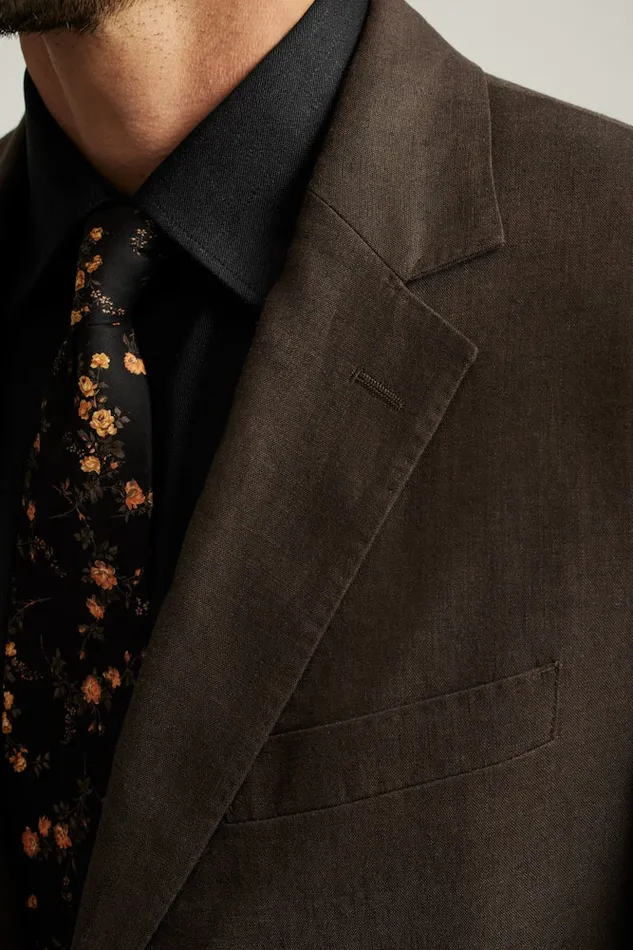 Men Bonobos Suits Jetsetter Italian Linen Suit Dark Brown