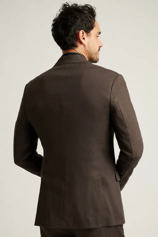 Men Bonobos Suits Jetsetter Italian Linen Suit Dark Brown