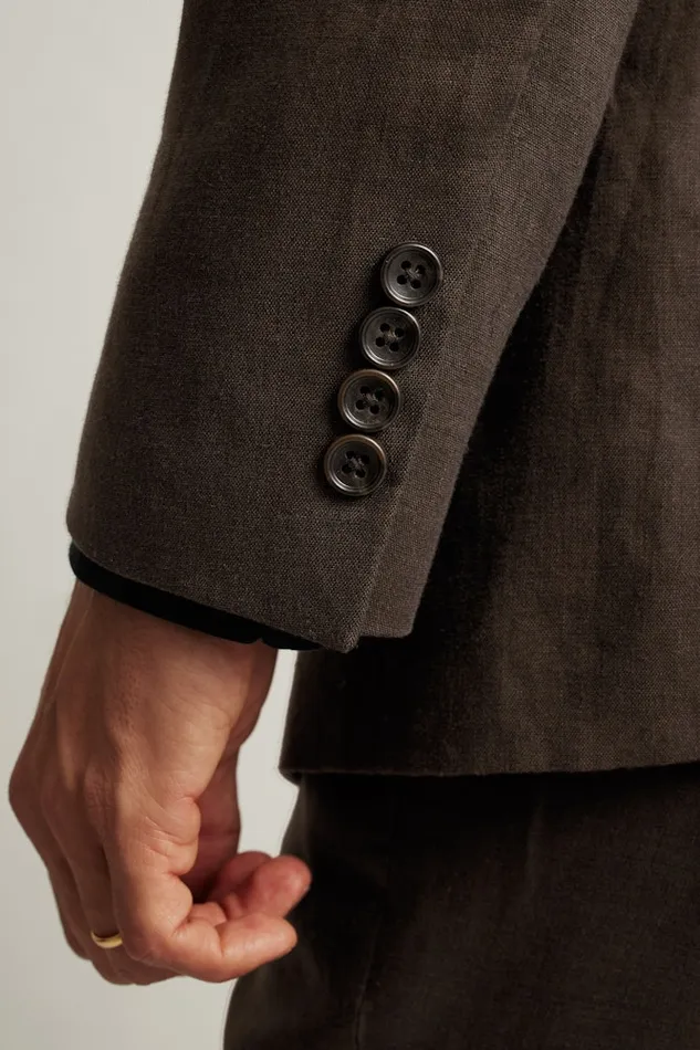 Men Bonobos Suits Jetsetter Italian Linen Suit Dark Brown