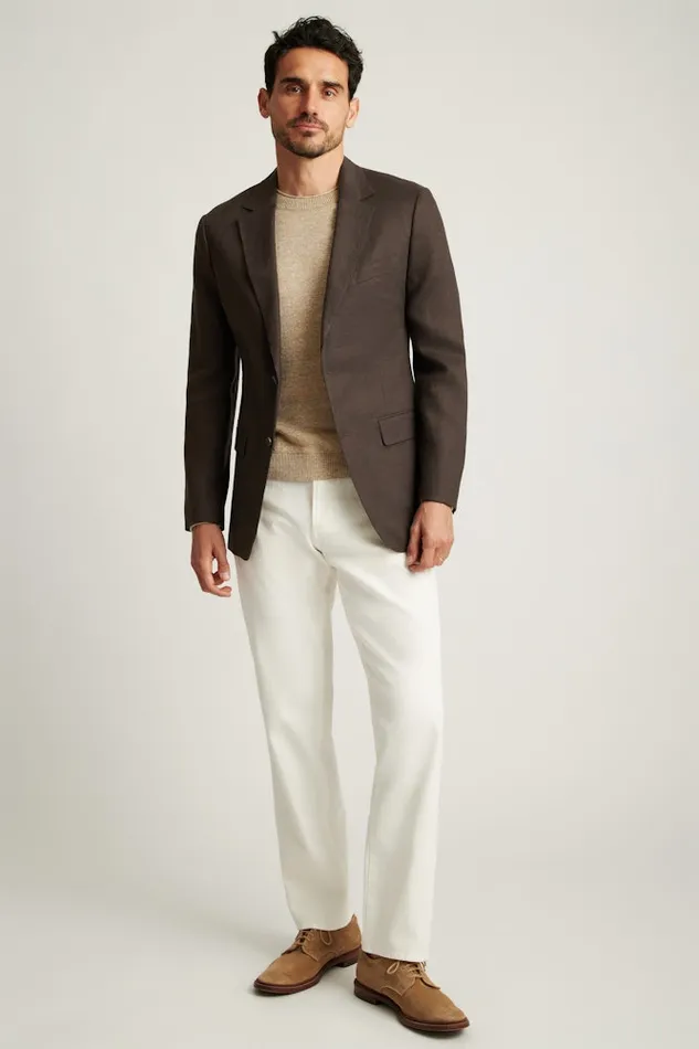 Men Bonobos Suits Jetsetter Italian Linen Suit Dark Brown