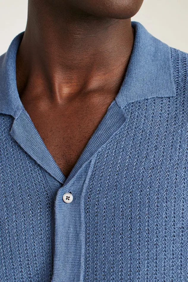 Men Bonobos Sweater Polos Hudson Cabana Sweater Polo Blue Italian Linen Men Bonobos Sweater Polos Hudson Cabana Sweater Polo Blue Italian Linen