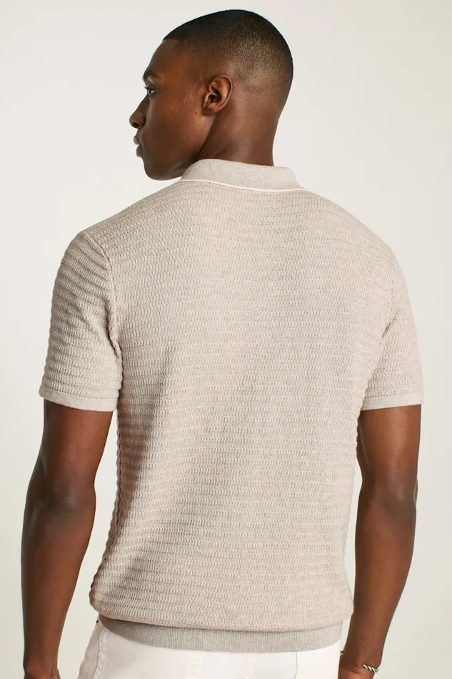 Men Bonobos Sweater Polos Hudson Sweater Polo Gray Cotton Cashmere Stripe Men Bonobos Sweater Polos Hudson Sweater Polo Gray Cotton Cashmere Stripe