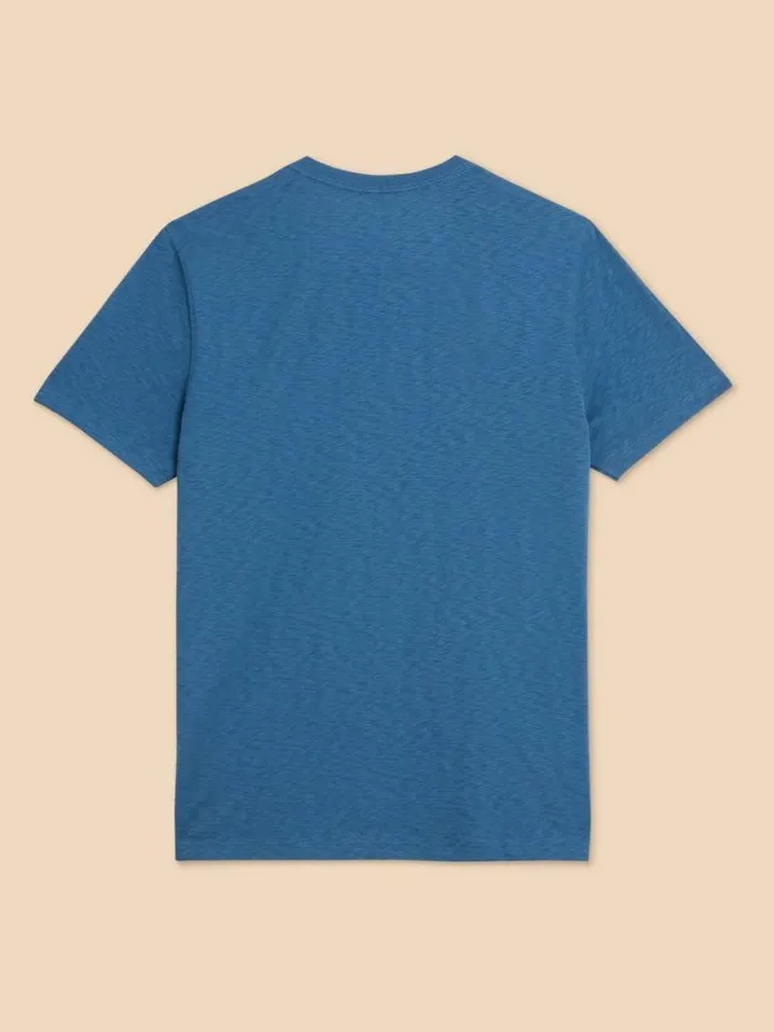 Men Camera Chronicles Graphic Tee Blue Print White Stuff TShirts