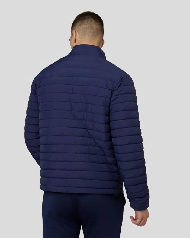 Men Castore Jackets Travel Long Sleeve Lightweight Hooded Puffer Jacket 8211 Navy