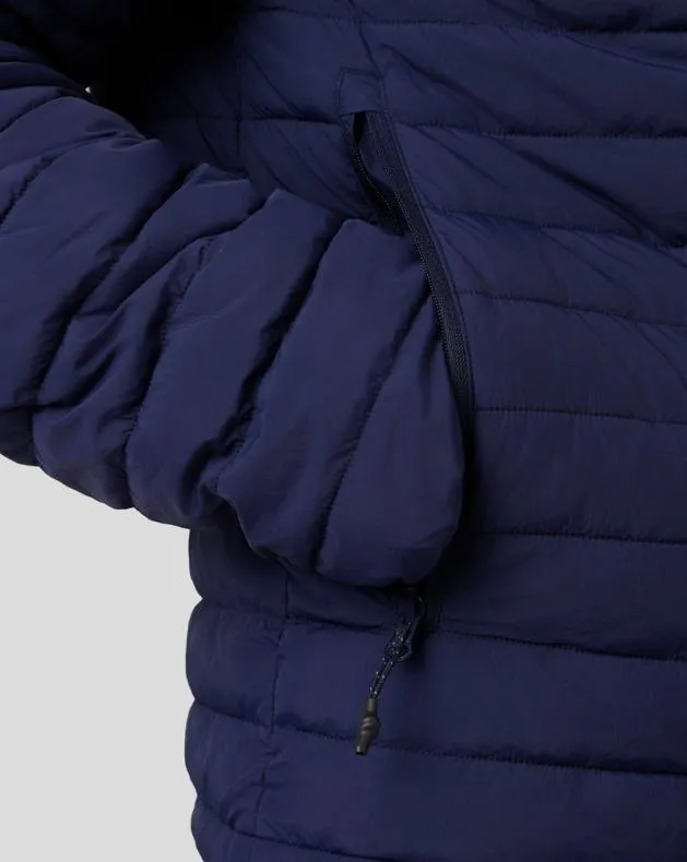 Men Castore Jackets Travel Long Sleeve Lightweight Hooded Puffer Jacket 8211 Navy
