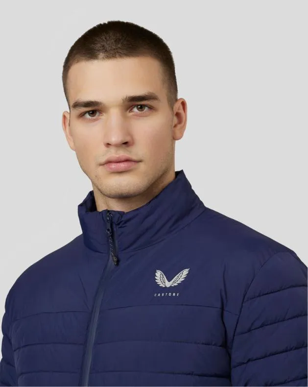 Men Castore Jackets Travel Long Sleeve Lightweight Hooded Puffer Jacket 8211 Navy