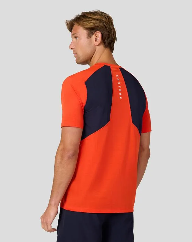 Men Castore Tops Apex Short Sleeve Aeromesh T Shirt 8211 Fiesta