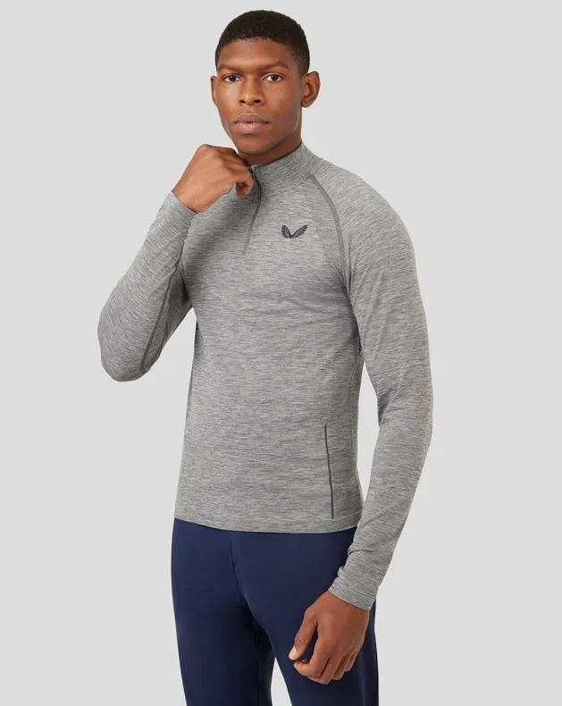 Men Castore Tops Charcoal Golf Seamless Long Sleeve Mock Neck