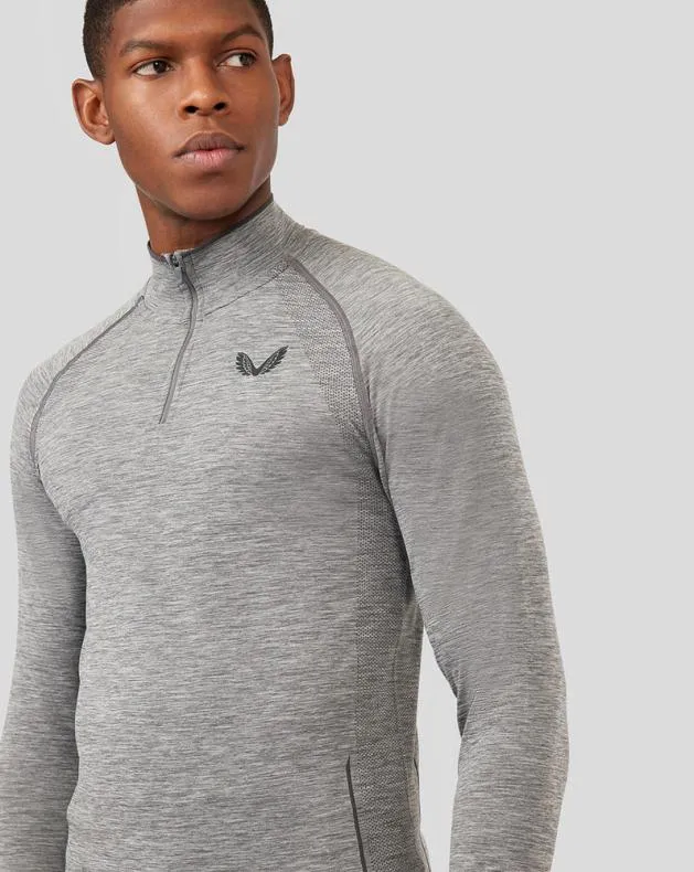 Men Castore Tops Charcoal Golf Seamless Long Sleeve Mock Neck