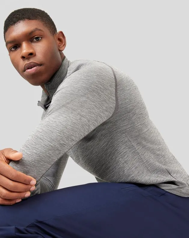 Men Castore Tops Charcoal Golf Seamless Long Sleeve Mock Neck