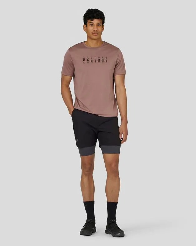Men Castore Tops Flow Short Sleeve Graphic TShirt 8211 Peach Clay