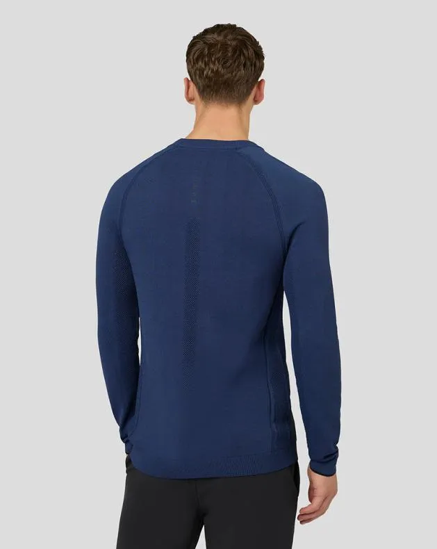 Men Castore Tops Golf Knitted Crew Top 8211 Oceana Blue