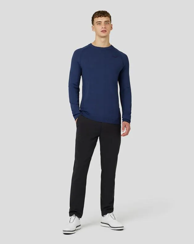 Men Castore Tops Golf Knitted Crew Top 8211 Oceana Blue