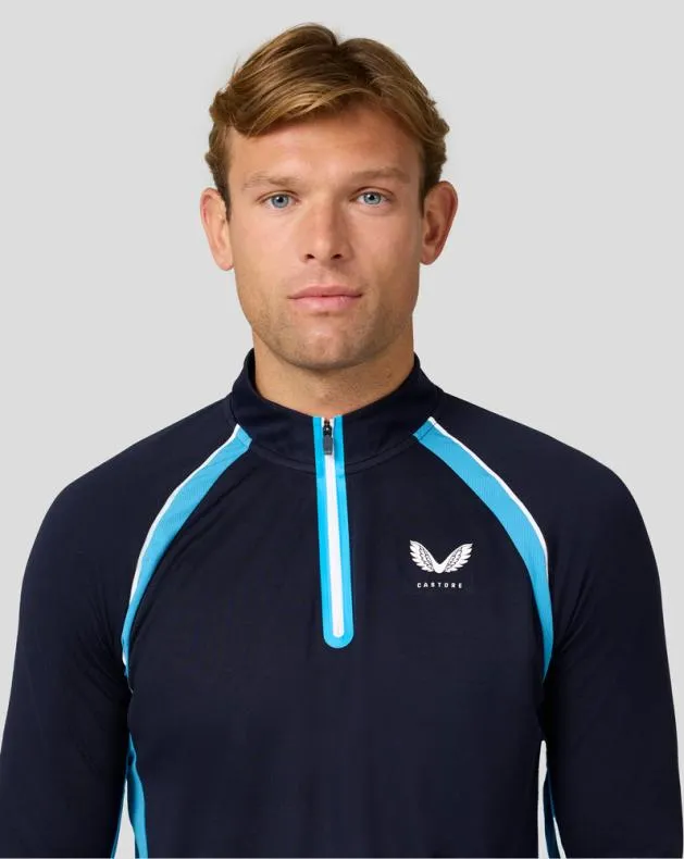 Men Castore Tops Tennis Aeromesh 14 Zip 8211 Midnight Navy